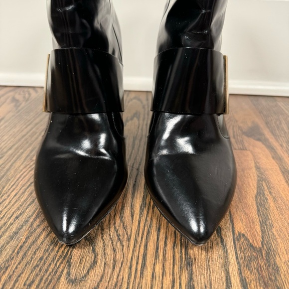 See by Chloe Patent Leather Gold Buckle Heeled Boots size 38 - Picture 3 of 8